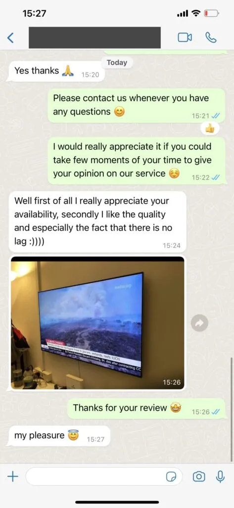 WhatsApp customer satisfaction feedback chat screenshot 2